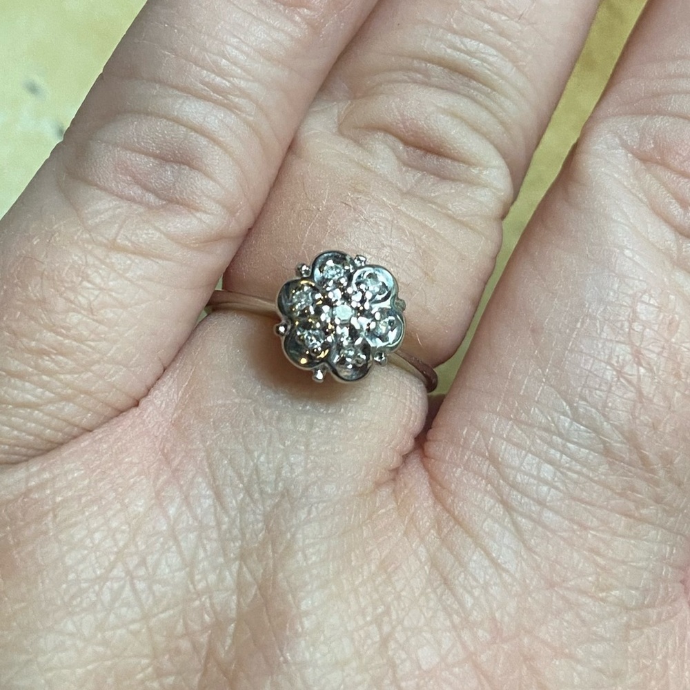 10k white gold diamond engagement ring antique vintage approximately size 8